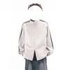 Chaqueta deportiva de corte relajado con diseño de franja lateral, ajuste holgado, cómoda para el uso diario, para ir al trabajo y salidas casuales