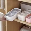Caixa Organizadora de Meias Compartimentada Caixa de Armazenamento de Roupa Íntima Plástica Organizador de Gaveta de Mesa Empilhável Quarto Infantil