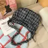 Bolso Cruzado de Hombro Único Plisado Rojo Estilo Coreano Cuadros Artísticos Alto Valor Estudiante Universitario Versátil para el Trabajo Bolso Dumpling