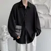 Estilo Academia Uniforme DK Camisa Branca Masculina Manga Longa Estilo Hong Kong Solta Casual Camisa Estilo Coreano Tendência Versátil Casaco Tendência