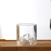 Copo Japonês de Vidro Borossilicato Alto com Vista para Montanhas para Vinho Tinto, Uísque e Destilados, Copo Glacial, Copo Transparente de Camada Única com Alto Valor Estético Tendência