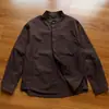 Camisa para Hombre Yutang LP Estilo Old Money Sin Planchar Anti-Arrugas Cuello Mao en Algodón Lyocell, Chaqueta Holgada para Viajar