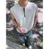 Chaleco de Verano con Media Cremallera y Diseño para Hombres, Chaleco Deportivo de Fitness para Exteriores, Camiseta sin Mangas Holgada de Estilo Perezoso