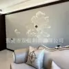 Mural Bordado de Estilo Europeo con Pared de Fondo de Peonía Blanca Compactada para TV Sofá, Cabecera y Sala de Estar con Pared de Fondo de Hibisco Blanco Suavemente Compactado