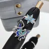 Anillo Abierto de Esmalte con Gota de Aceite, Copo de Nieve, Mariposa, Serpiente, Diseño de Nicho, Elegante, de Hada, Versátil, Apilable, Lujo Accesible para Mujeres