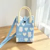 Bolso de Teléfono Móvil a Cuadros para Mujer Bolso Cruzado de Hombro Pequeño Lindo Ligero Bolso Tejido Bolso de Punto