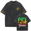 Camiseta con Estampado Gráfico Retro Lavada de Bob Marley One Love Reggae, Hombres, Mujeres Camiseta de Algodón Casual Retro, Hombres