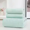 Estilo Popular do Douyin Veludo Coral Ampliado e Espessado Conjunto de Três Peças de Toalhas de Banho Masculinas e Femininas Absorve Água e Não Solta Fiapos e Fofo
