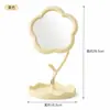 Espejo de Maquillaje de Girasol, Lindo Espejo de Tocador Femenino, Soporte Desmontable para Joyas, Espejo de Maquillaje de Alta Definición, Espejo de Flor de Escritorio