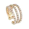Anillo elástico de tres filas con diamantes de imitación nuevo transfronterizo anillo simple de moda joyería al por mayor R016-3
