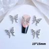 Libro Rojo superventas aleación lazo mariposa serie plata joyería para uñas DIY hecho a mano accesorios para uñas al por mayor