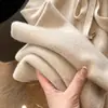 Pantalones de Pierna Ancha de Cintura Alta, Engrosados para Otoño e Invierno, 100% Lana Australiana para Mujer, Extra Largos, Casuales, Caídos, Ropa de Abrigo, Pierna Recta, de Largo hasta el Suelo