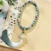 Pulseira Bodhi Roxa Flutuante com Mantra de Seis Palavras, Duplo Círculo, Bodhi de Mão, Pingente Estilo Chinês para Homens e Mulheres, Contas Budistas, Atacado