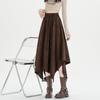 Otoño 2026 Nuevo Falda Irregular Retro Coreana para Mujer Falda de Longitud Media de Línea A Estilo Melard para Mujer A7446