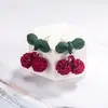 Brincos de Cereja Vermelha para Mulheres, Brincos com Pino de Prata 925, Fofos, Doces, Simples, Delicados, Novidade 2022 Tendência em Joias para Orelha