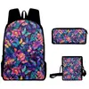 2025 Nuevo Producto Transfronterizo Elemento Mariposa Impresión Digital 3D Mochila Bolsa Escolar Mochila Bolso Cruzado Estuche Lápices DIY