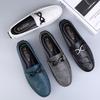 Zapatos de piel auténtica con diseño de cocodrilo y guisante Live Explosions, zapatos de conducción informales de gran tamaño, zapatos de piel de vaca para hombre.