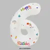 Balões de Folha de Alumínio Brancos com Número Impresso para Aniversário, Versão Americana de 32 polegadas, para Crianças e Bebês, Decoração de Primeiro Aniversário, Adereços para Fotos ao Ar Livre