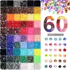 Venta Caliente Transfronteriza 40 Rejillas 3mm Base Plana Piedras de Strass de Colores Colores Dulces Piedras de Strass DIY para Ropa, Arte de Uñas, Decoraciones de Teléfono y Accesorios, Súper Brillantes