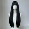 Fábrica de perucas de seda fosca mais vendida na Europa e América, franja de ar preta, rede de rosa, cabelo liso longo, novo estilo Amazon