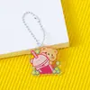 Chaveiro de acrílico de urso de desenho animado fofo e macio estilo ins coreano atacado corrente de contas para mochila acessórios pingentes presentes