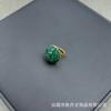 Anillo de Piedra Original de Turmalina Natural Nuevo Personalizado Lujo Ligero Nicho Oro Verde Hecho a Mano Incrustación Anillo de Conservación del Color Fábrica al por Mayor
