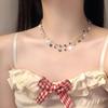 Colar Borboleta Cor Dopamina para Mulheres, Estilo Verão Fresco, Luxo Leve, Nicho, Sensação de Alta Qualidade, Acessório Versátil Corrente Clavicular