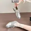 Zapatos de Mujer de Cuero Genuino con Aumento de Altura de 3 cm, Zapatillas Estilo Alemán, Zapatos Mary Jane Estilo Ballet, Zapatos Casuales Ligeros Versátiles de Suela Blanda