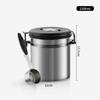 Válvula de exaustão de aço inoxidável fosco anti-impressão anti-riscos tanque selado para café tanque de armazenamento 0.9L1.3L/1.8L