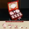 Cerámica Bajo Esmalte Reina Rosa Juego de Vajilla de Alta Gama Regalo de Inauguración de Casa Regalo de Negocios Tazones y Platos Venta al por Mayor Logo Imprimible