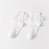 Calcetines Lori jk, calcetines Lolita de madera con orejas de media caña, de encaje liso, calcetines japoneses de hoja de loto, calcetines de algodón para mujer.
