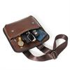 Bolso Pequeño Estilo Coreano Versátil para Hombre y Mujer Nuevo Bolso Cuadrado Pequeño Cruzado Bolso de Hombro a la Moda Bolso de Pecho Crazy Horse pu Cartera Casual