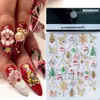Belleza Completa Transfronterizo Nuevo Arte de Uñas Pegatinas en Relieve Copo de Nieve Navideño Papá Noel Hombre de Jengibre Pegatinas para Arte de Uñas
