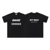 Marca de Nicho de Moda Rhude Verano Nueva Bandera de Corona Streetwear Retro Holgada Camiseta de Cuello Redondo de Manga Corta para Hombres y Mujeres
