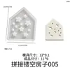 Caixa de Luz LED Casa Oca Molde de Silicone DIY Coração Oco Árvore de Natal Casa Placa Gesso Abajur Molde