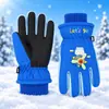 Crianças de 3 a 17 anos, crianças luvas infantis grossas à prova de frio, à prova d'água, à prova de vento, antiderrapantes, quentes, de algodão para neve para esqui, inverno