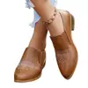 Código exterior talla grande mocasines bordados vintage mujer 2026 primavera otoño punta fina tacón grueso sin cordones estilo británico zapatos pequeños de piel