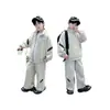 Nuevo Otoño Niños Estilo Urbano de Moda Conjunto de Dos Piezas Cardigan Pantalón Largo Ropa Deportiva Holgada Diagonal para Niños Conjunto Negro Gris