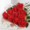 Rosas Simuladas, Rosas Individuales, Día de San Valentín Hogar Boda, Flores Simuladas, Flores Artificiales, Rosas de Terciopelo con Tacto Artificial