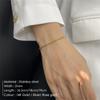 Pulsera Emanco de Acero de Titanio Dorado para Mujer, Nueva Pulsera Simple de Cadena de Caja de Acero Inoxidable Transfronteriza, Joyería Europea y Americana al Por Mayor