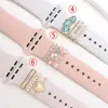 Promoção Liquidação Anel Decorativo para Pulseira de Apple Watch Pulseira Universal de Silicone com Decoração de Coração de Diamante