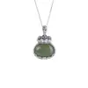 Yuebao Joyería Jade Hetian Plata de Ley S925 Sodalita Bolsa de la Fortuna Moneda de Cobre Colgante Nuevo Estilo Chino Colgante de Huevo Fábrica