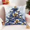 Capa de Almofada de Natal Transfronteiriça da Amazon Capa de Almofada Estampada com Árvore de Natal Alce Boneco de Neve Capa de Almofada para Decoração de Casa