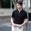 Camisa POLO de manga corta hombres literarios verano 2026 nueva de moda simple moda juvenil popular impresión estándar estilo japonés