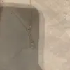 Collar con borla de gota de agua de cristal de imitación de diamante flash estilo indiferente para mujer cadena de clavícula de lujo ligero sensación de alta gama accesorios de diseño simple de nicho