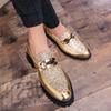 Cuatro Estaciones Nuevo Negocio Zapatos Casuales de Cuero para Hombre Británico Transfronterizo Talla Grande Suela Gruesa Modernos Zapatos Pequeños Negros Dropshipping