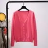 Suéter de stock a largo plazo para mujer, primavera y otoño, fino, cárdigan fino para mujer, abrigo, manga larga, suéter corto para mujer, exterior