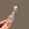 Pinza para el cabello Pipa de flor antigua Temperamento femenino Flequillo Clip lateral Pinza para el cabello Rojo de internet Tocado Hanfu Moda Clip de pico de pato