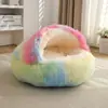 Cama para Gatos Removible Alrededor Nido para Gatos Cama para Mascotas Gatos Cama para Perros Nido para Perros Invierno Cálido Cerrado Suministros para Gatos
