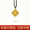 Nova Loja de Ouro Mesmo Estilo Método Antigo Ouro de Areia Quadrado Vazado Pingente Ruyi Resistente ao Fogo Cor Duradoura Pingente de Ouro de Areia Joia